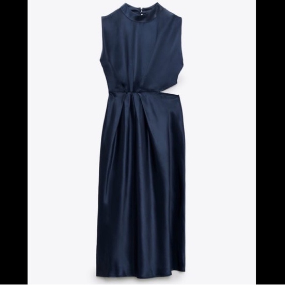 ZARA CUT OUT SATIN EFFECT DRESS